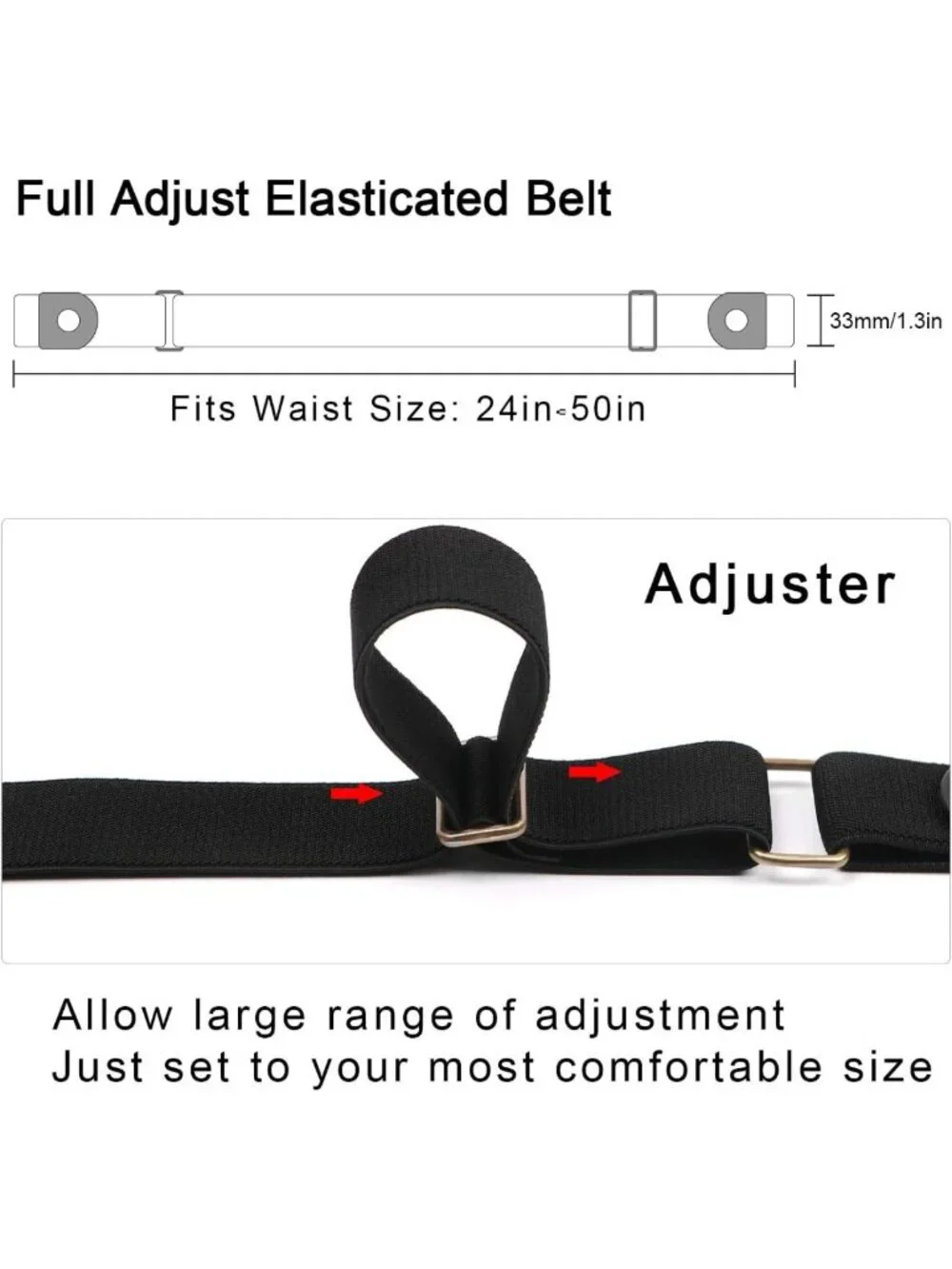Adjustable No Buckle Invisible Elastic Stretch Belt for Men & Women - Gift Idea
